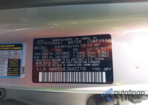 2022 Hyundai Palisade Limited из США, поврежденный, VIN KM8R5DHE1NU422709